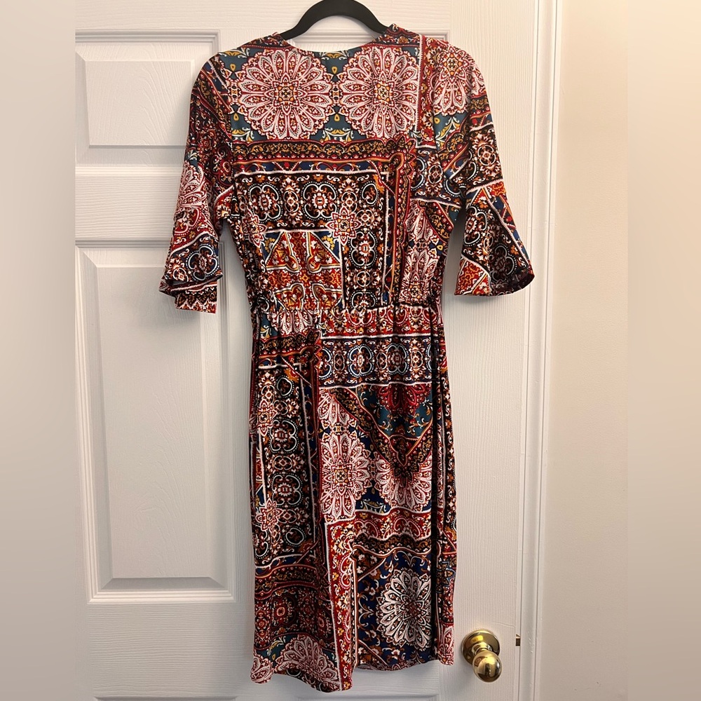 Anthropologie Fig & Flower Colorful Midi Dress, Women’s Size Medium - Picture 3 of 5